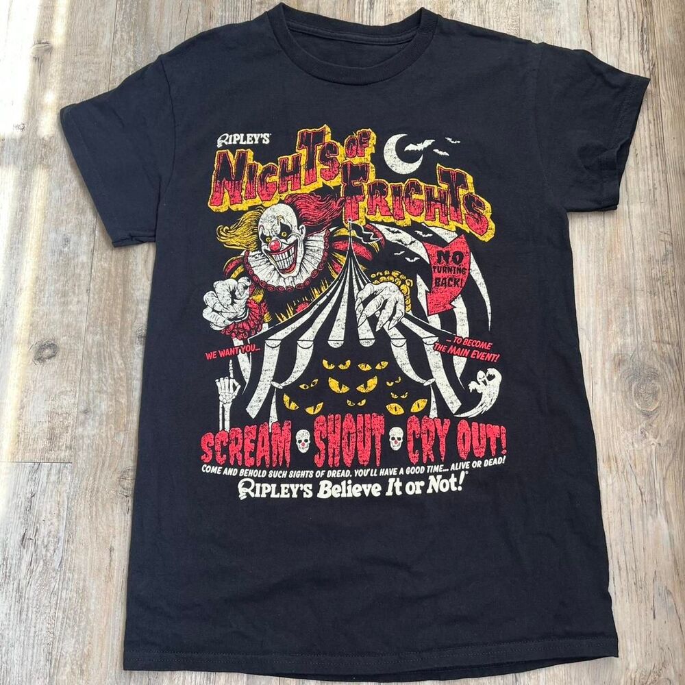 Halloween Vintage T-shirt Ripley's Nights of Frights M Black 90s Spooky